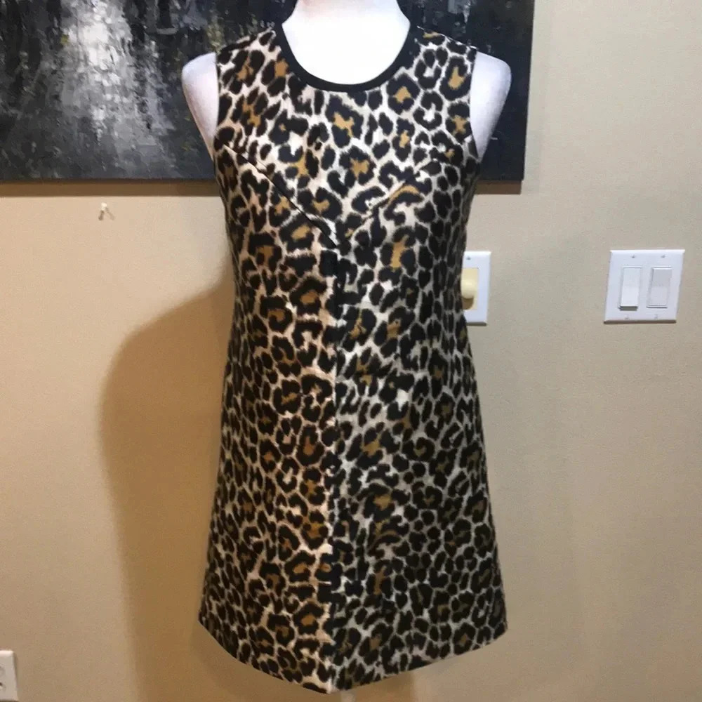 J. Crew Leopard Print Sleeveless Dress